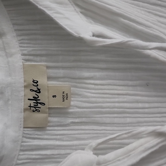 Style & Co. Women's Tie-Neck Tiered Dress Created for Macy' - Picture 3 of 4